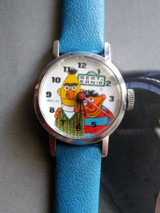 Bradley Swiss Made Bert & Ernie Sesame Street Vintage Wind Up Watch