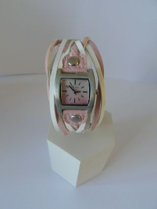 Ladies /girls Kahuna Pink Dial White & Pink Multi Style Leather Strap Watch
