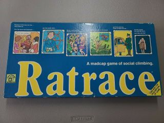 1970 Ratrace Board Game Waddingtons House 100 Complete (appears Never Played)