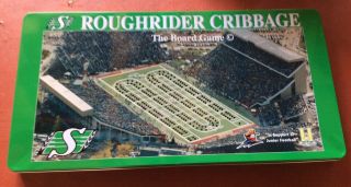 Saskatchewan Roughriders Cribbage Board Game Complete Limited Edition S4