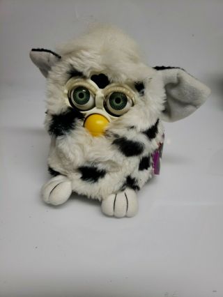 Vintage Furby Black & White Spots 1998 Tiger Electronics With Tag.