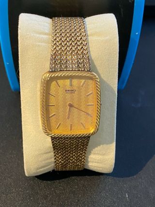 Vintage Seiko Gold Tone Quartz Gents Dress Watch 8620 - 5090 Japan
