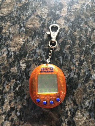 Vintage 1997 Nano Kitty Orange Tamagotchi Virtual Pet Key Chain Giga Pet 90s
