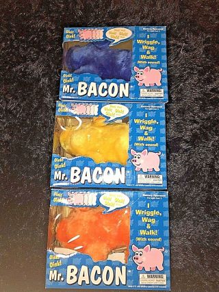 1998 Mr.  Bacon | Large Pig X3 Yellow,  Blue And Orange