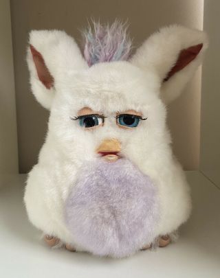 2005 Furby 59294 White With Light Purple & Blue Eyes - Perfectly