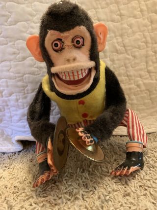 Vintage Daishin Japan Musical Jolly Chimp Toy Story Monkey Cymbal