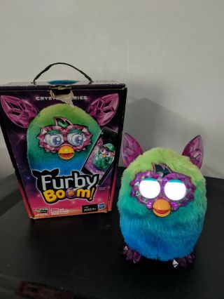 2012 Hasbro Furby Boom Crystal Series Aqua Blue/green/purple Interactive Pet Toy