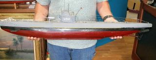 Vintage U52 Wood Toy U Boat/submarine,  Battery Operated,  Krik/robbie