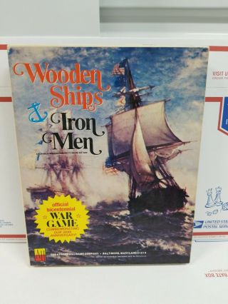 1975 Wooden Ships & Iron Men War Board Game By Avalon Hill 100 Complete