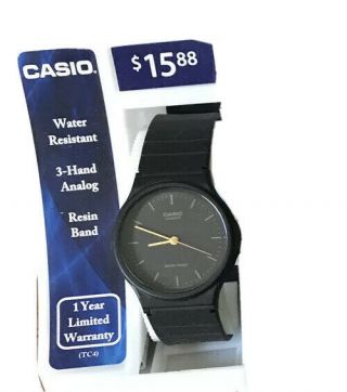 Casio Mq24 - 1e,  (3) Classic Analog Watch,  Black Resin Band,  Water Resistant.