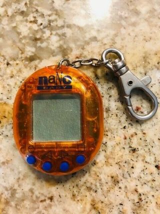 Vintage 1997 Nano Baby Orange Tamagotchi Virtual Pet On Key Chain