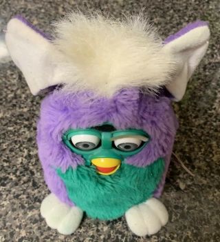 Furby Baby 1999 Purple,  Green,  White With Blue Eyes 70 - 940.  And.