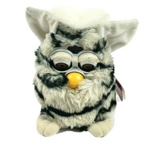 Zebra Furby Vintage 1998 Tiger Electronics 70 - 800 Brown Eyes With Tags