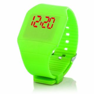 Digital Silikon Led Armband Uhr Armbanduhr Watch Herren Damen Kinder Sport Grün