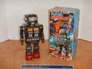 Horikawa Sh 1960s Rotate - O - Matic Astronaut Robot,  Box,  B/o,