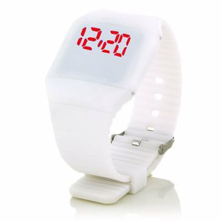 Digital Silikon Led Armband Uhr Armbanduhr Watch Herren Damen Kinder Sport Weiß