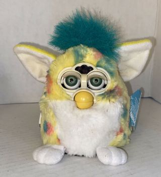 1999 Vtg Furby Baby Tiger Electronics Yellow /white / Teal 70 - 940