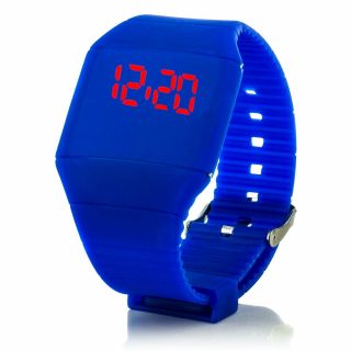 Digital Silikon Led Armband Uhr Armbanduhr Watch Herren Damen Kinder Sport Blau