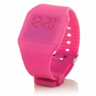Digital Silikon Led Armband Uhr Armbanduhr Watch Herren Damen Kinder Sport Pink