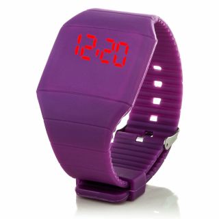Digital Silikon Led Armband Uhr Armbanduhr Watch Herren Damen Kinder Sport Lila