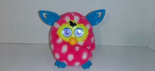 2012 Furby Boom Pink Blue Polka - Dots Talking Interactive Pet Hasbro Yellow