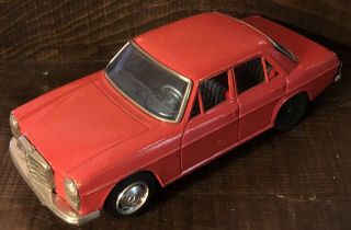 1960 Mercedes Made In Taiyo Old Vintage Rare Battery Operated Tin Toy Car Japan