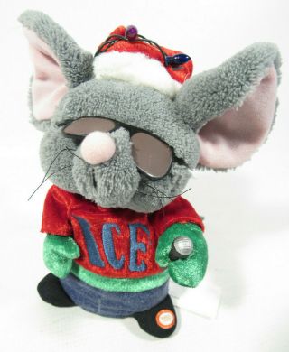 Gemmy Animated Christmas Rapping Mouse Dances & Sings " Ice Ice Baby "