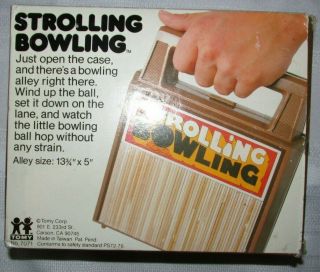 Vintage 1980s Tomy Strolling Bowling Wind Up Table Top Game 7071 Complete