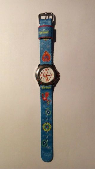 Scout Armbanduhr Mädchen Türkis Pfau Textil Ungetragen Batterie Leer Ovp