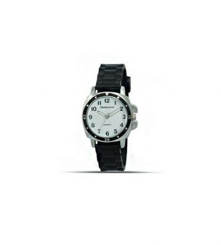 Montres Carlo Womens White Dial Black Rubber Strap Quartz Fashion Watch - A335901b
