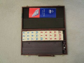 Vintage Rummy - O Game Cardinal Faux Leather Vinyl Carrying Case Complete Game