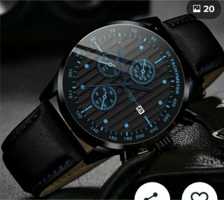 Mens Quartz Fashion Watches With Leather Strap.