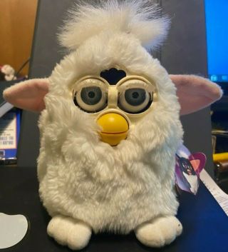 1998 Furby Tiger Electronics White/pink Ears With Tag -