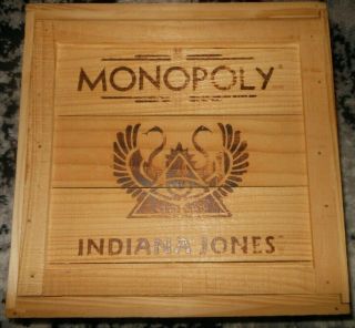 Monopoly Indiana Jones Limited Edition Wooden Crate Board Game 100 Complete