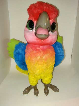 Furreal Rock - A - Too The Show Bird Talking Moving Plush Fur Real Parrot Toy Hasbro