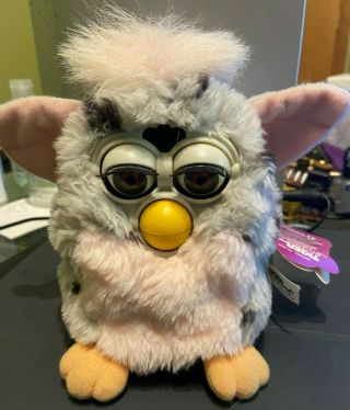 1998 Furby Tiger Electronics Gray/pink Black Spots With Tag -