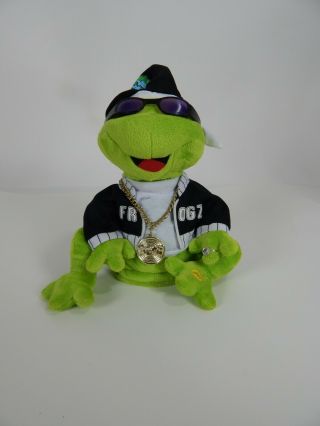 Gemmy Frogz Rap It Ribbit Hip Hop Frog Plush Plays " It 