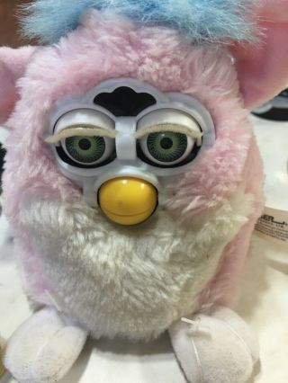 1999 Tiger Electronics Furby Baby Pink With Green Eyes 1st Gen