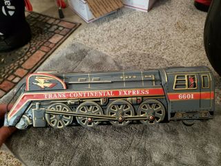 1960s Modern Toys Tin Battery Operated Trans - Continental Express Train 6601