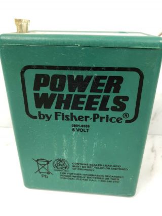 6 Volt Power Wheels Toddler Green Battery Fisher Price 6V 0801 - 0339 2