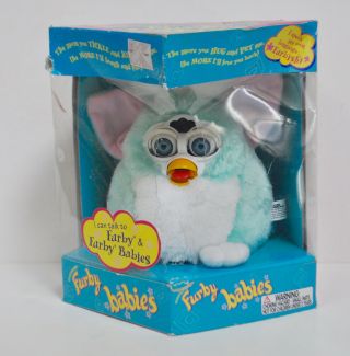 1999 Furby Babies Blue On White Model 70 - 940 Box