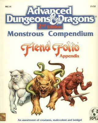 Tsr Ad&d 2nd Ed Monstrous Compendium - Fiend Folio Appendix Vg,