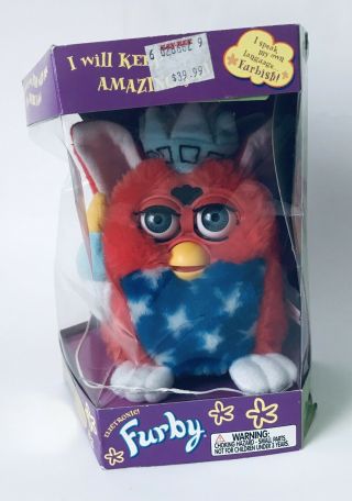 1999 Furby Statue Of Liberty K - B Toys 70 - 893 Red White Blue Eyes