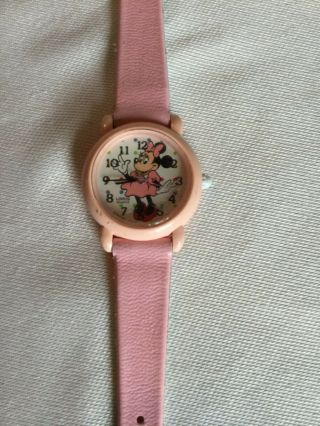 Minnie Mouse Walt Disney Lorus Analog Dial Pink Tone Watch