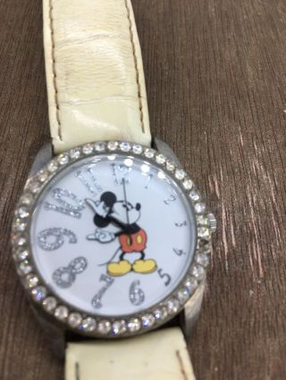 Womens Authentic Mickey Mouse Disney Parks Faux Diamond Watch Needs Battery