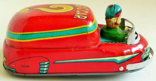1950 ' S MODERN TOYS JAPAN,  MAGIC CAR No.  2 TIN LITHOGRAPHED FRICTION TOY 5 