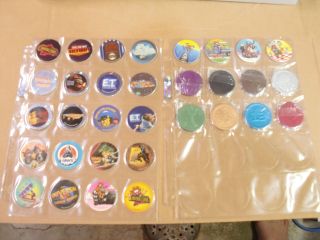 Universal Studios Mcdonalds Complete Set Of All 24 Pogs,  8 Slammers In Pog Page