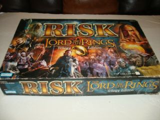 The Lord Of The Rings Trilogy Edition Risk Board Game 100 Complete W/ Ring