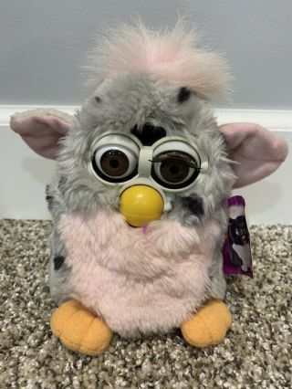 Vintage Furby Gray White Pink 70 - 800 Tiger Electronics 1998 As - Is Plz Read