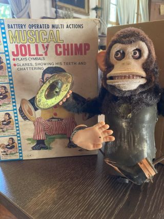 Musical Jolly Chimp,  Battery Operated,  Made In Japan For Parts/non,  Orig